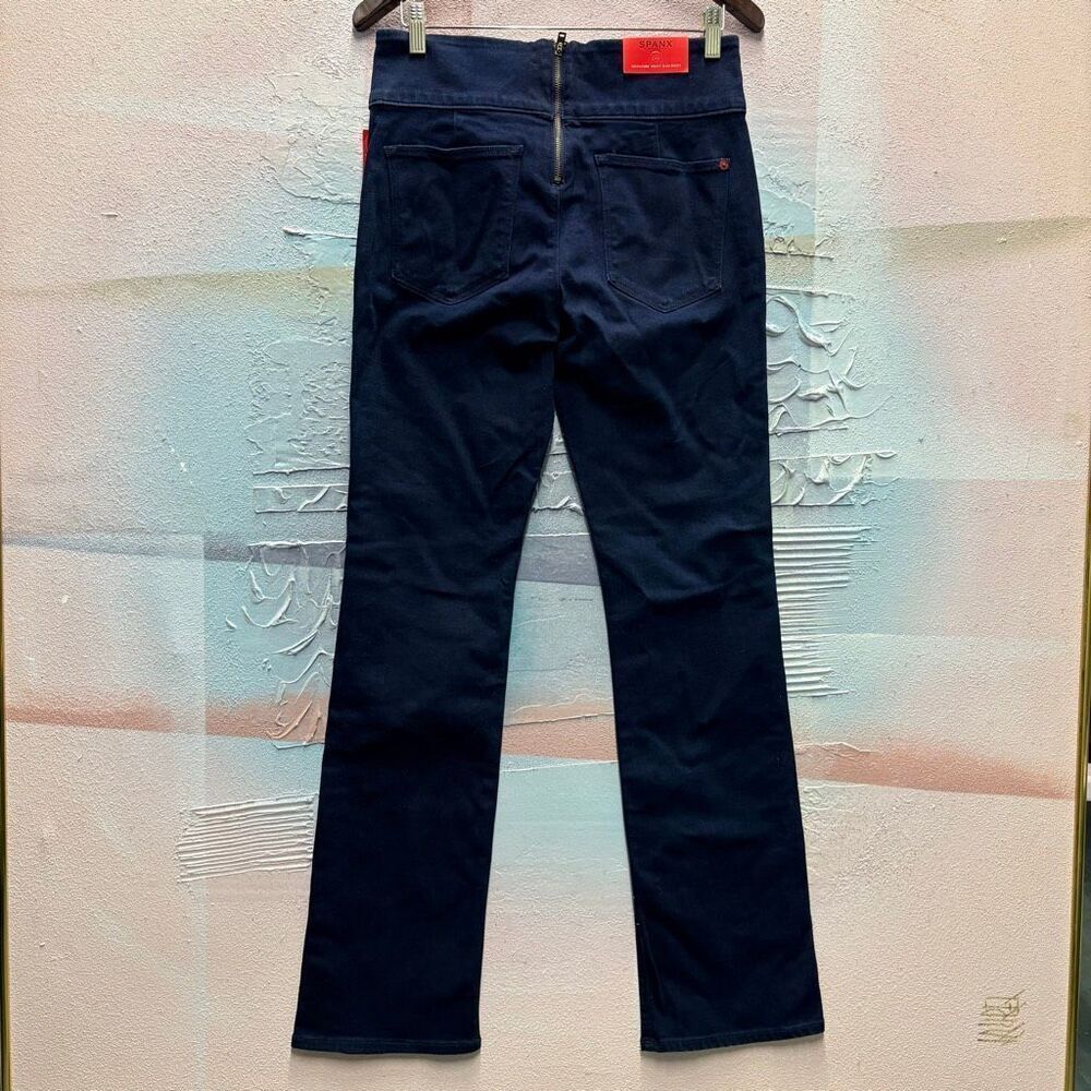 Spanx 29 Signature Waist Slim Boot Dark Wash Denim Jeans Preppy Miami Chic Party